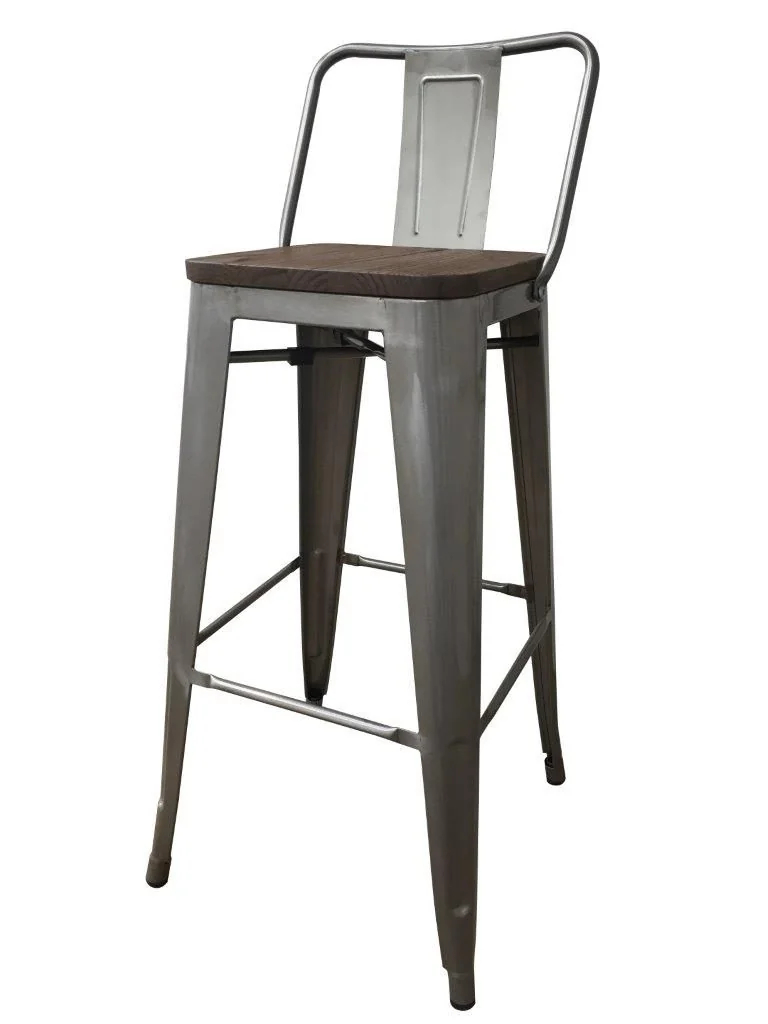 Cafe Style High Stool - Gun Metal Grey