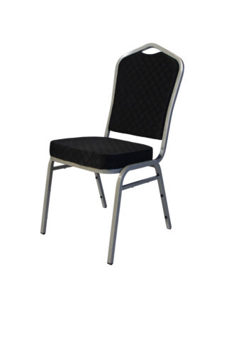 Euro Chair - Black With Silver Frame