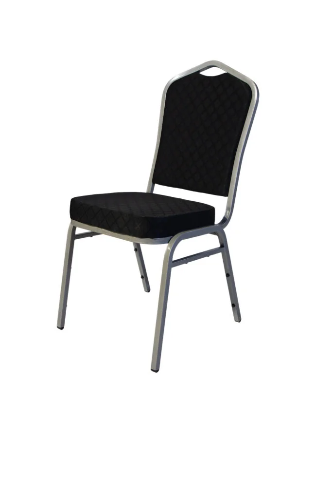 Euro Chair - Black With Silver Frame