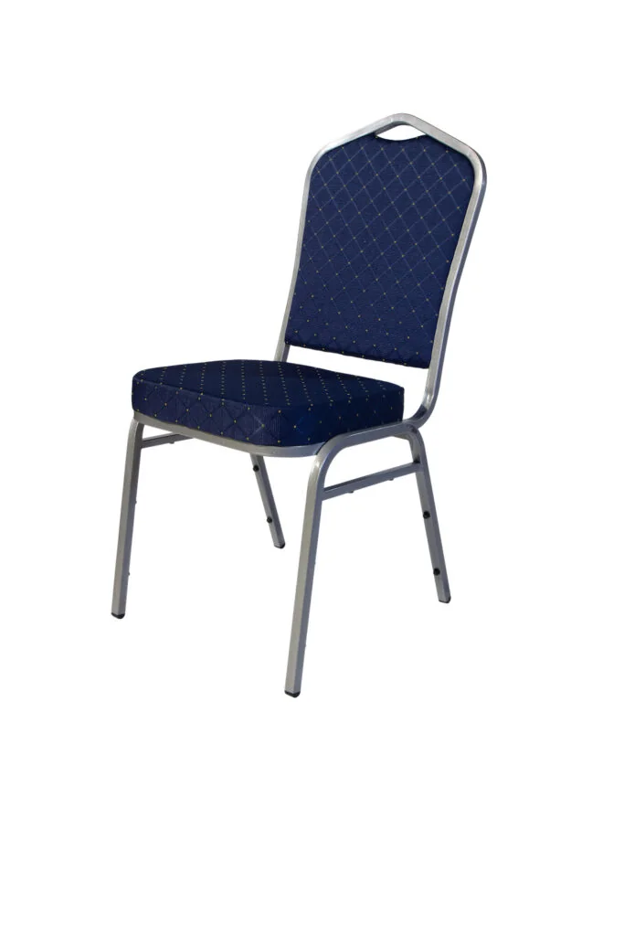 Euro Chair - Blue With Silver Frame