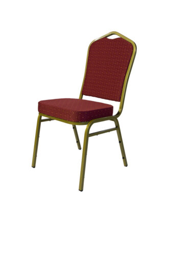 Euro Chair - Red Diagonal Pattern With Gold Frame
