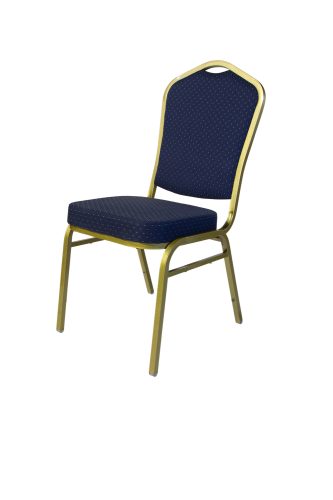 Steel Chair - Blue Dot With Gold Frame