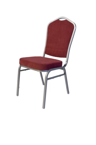 Steel Chair - Burgundy With Silver Frame