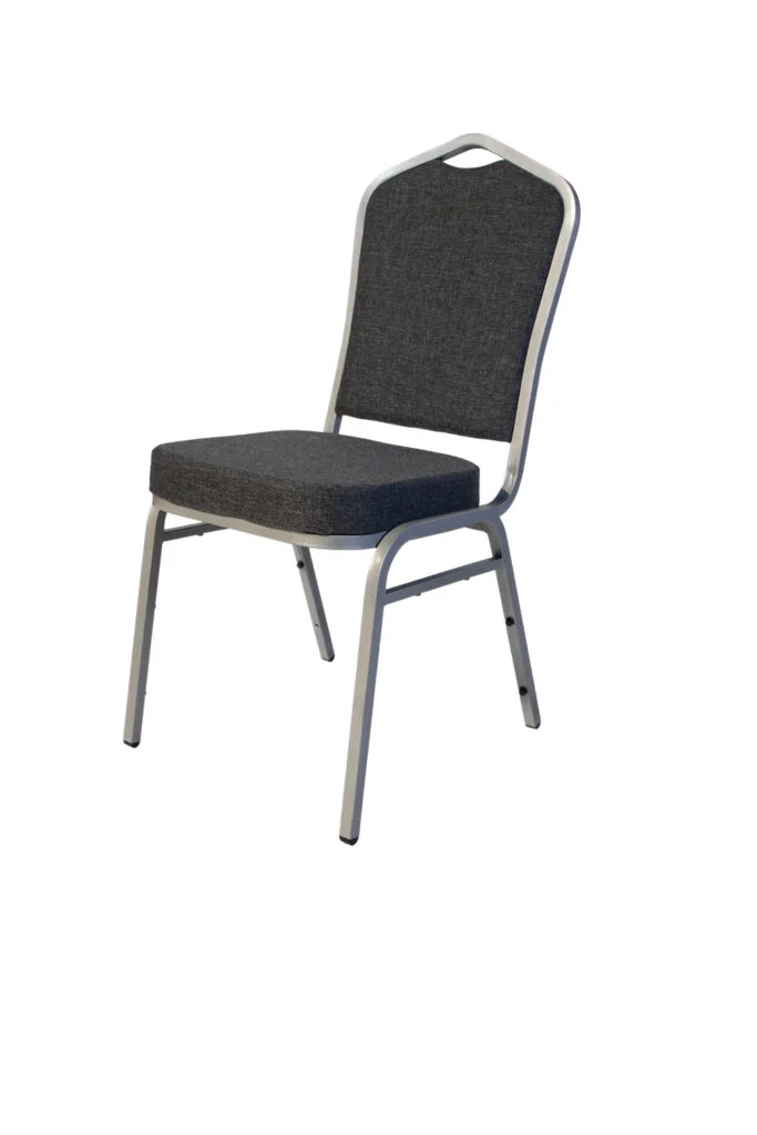 Euro Chair - Dark Grey With Silver Frame