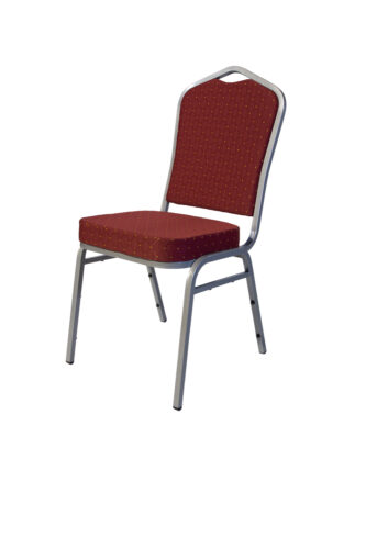 Euro Chair - Red Diagonal With Silver Frame