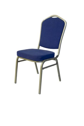 Steel Chair - Royal Blue With Gold Frame