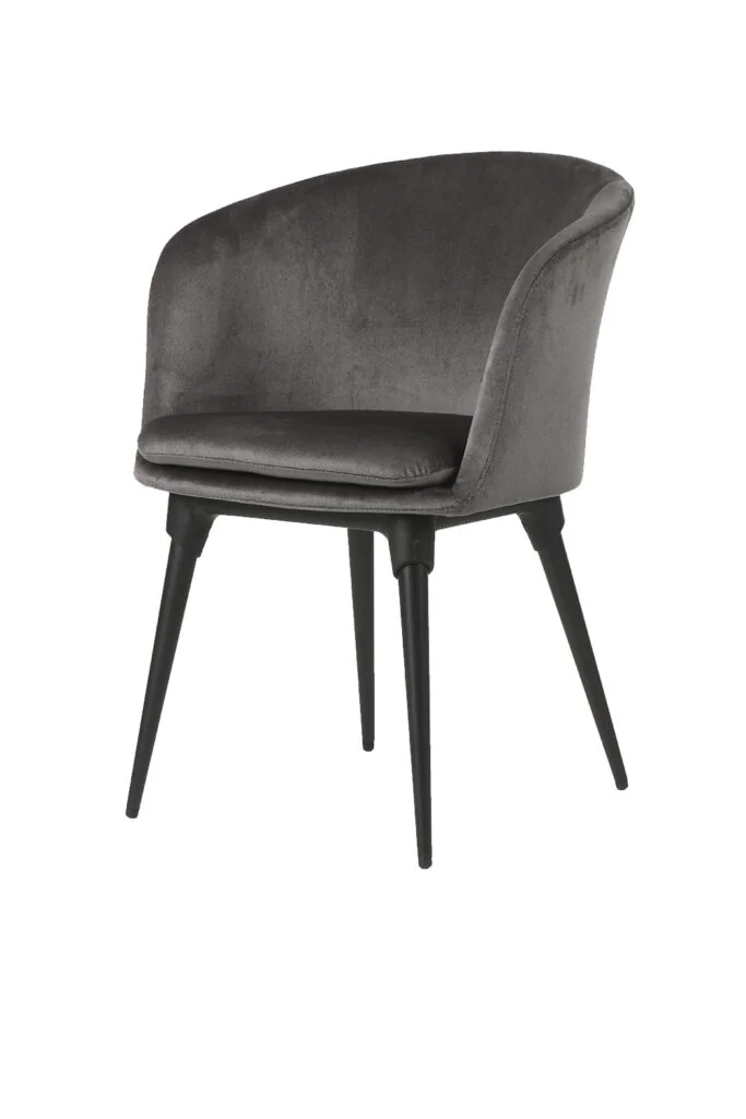 Dark Grey Curved Bedroom Chairs